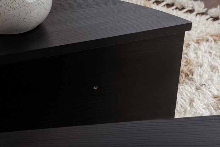 Nordure Orion Mesa de Centro Wood Black 90cm Ancho x 30cm Alto x 60cm Fondo Tablero Melamina